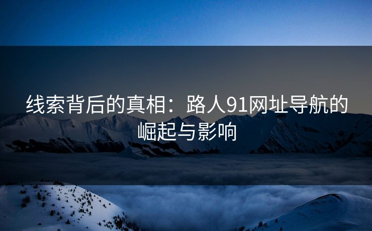 线索背后的真相：路人91网址导航的崛起与影响