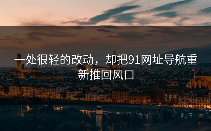 一处很轻的改动，却把91网址导航重新推回风口